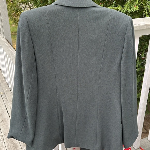 Iris Singer Collection Dark Green 2 WAY Zip Collared Jacket 2 Front Pockets - Picture 4 of 11